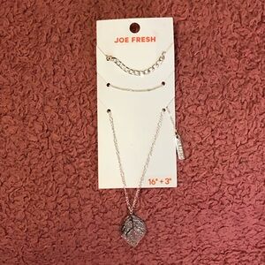 Joe Fresh Silver Leaf Layered Necklace